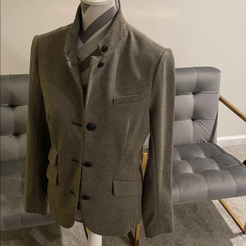 Rag &bone Stylish moss green Blazer with Black Buttons